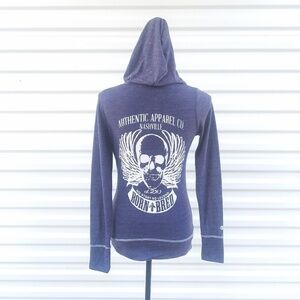 Holloway graphic hooded biker motorcycle light sweatshirt top size small